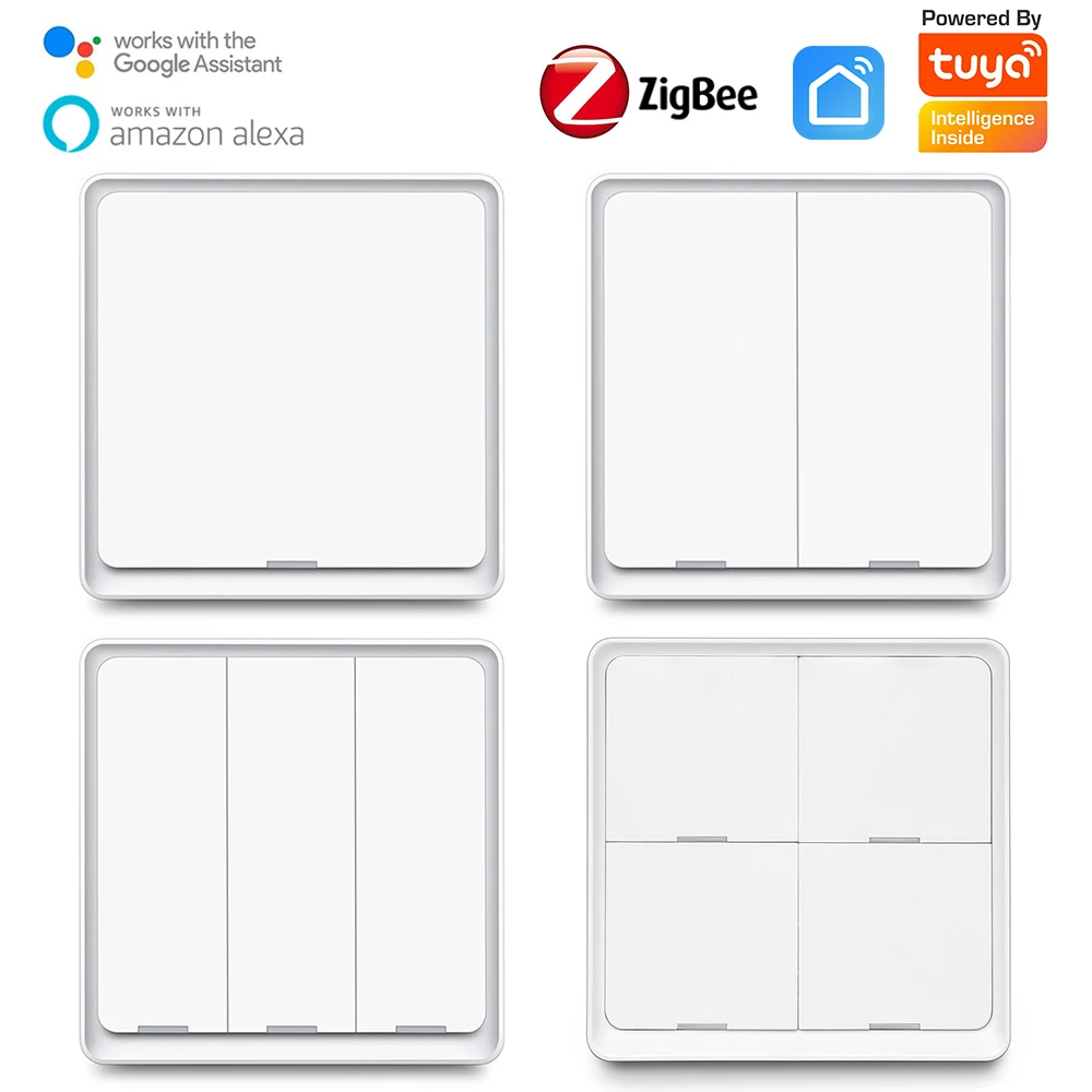Беспроводной смарт-переключатель ZigBee, 4 клавиши, 12 сценариев, автоматизация, работает с Alexa Google Home
Беспроводной смарт-переключатель ZigBee, 4 клавиши, 12 сценариев, автоматизация, работает с Alexa Google Home
