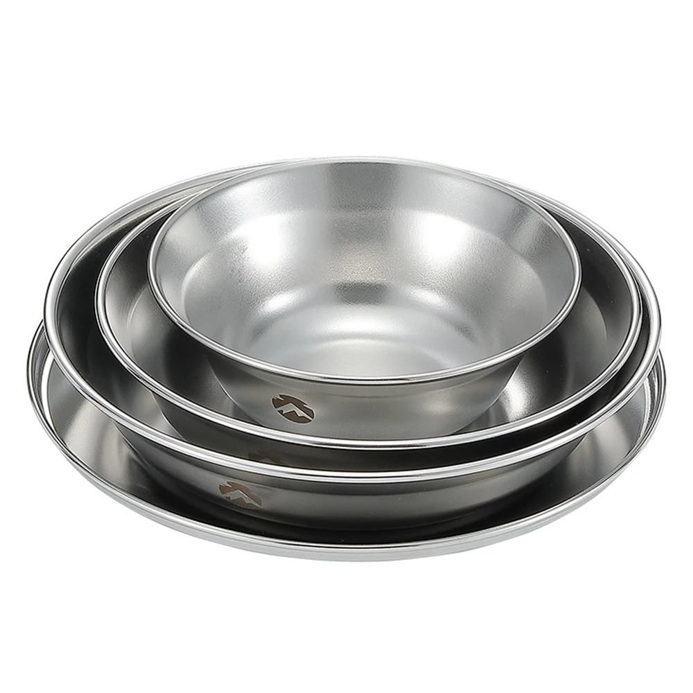 4pcs Stainless Steel Plates and Bowls Set Camping Dinner Dish Set with Carry Bag for Outdoor Camping Hiking Backpacking Picnics
4pcs Stainless Steel Plates and Bowls Set Camping Dinner Dish Set with Carry Bag for Outdoor Camping Hiking Backpacking Picnics