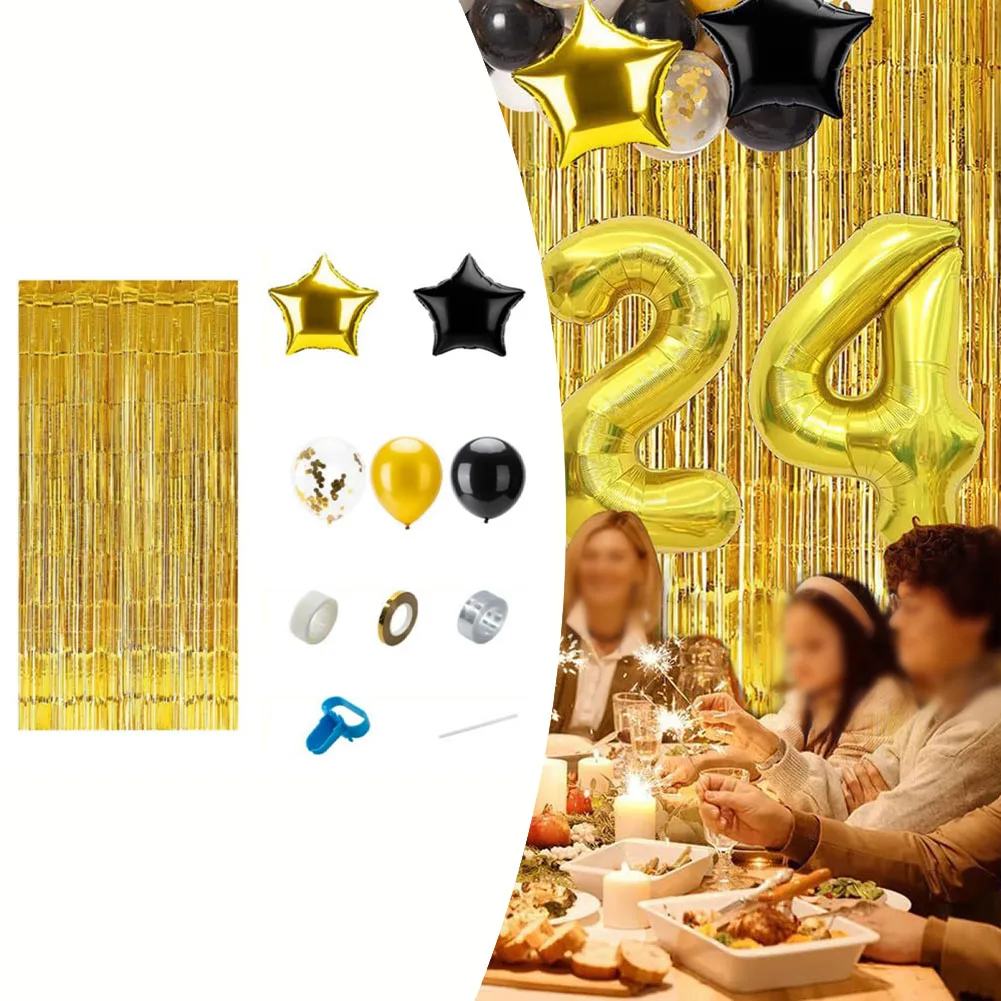 New Year 2024 Number Foil Balloons Black Gold Balloon Decoration Arrangement Photo Props Party Supplies Home Decoration
New Year 2024 Number Foil Balloons Black Gold Balloon Decoration Arrangement Photo Props Party Supplies Home Decoration