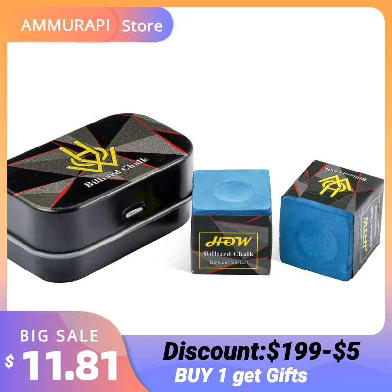 Мел для бильярдного кия, специальный Мел для бильярдного кия, 2 штуки в коробке, синий цвет, для профессионального бильярдного кия, аксессуар...
