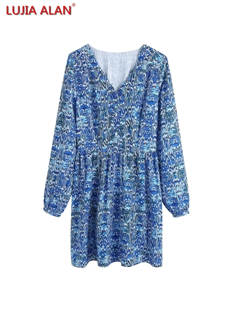 Women Fashion Print V-Neck Loose Dress Summer Female Long Sleeve Mini Vestidos LUJIA ALAN D9376
Women Fashion Print V-Neck Loose Dress Summer Female Long Sleeve Mini Vestidos LUJIA ALAN D9376