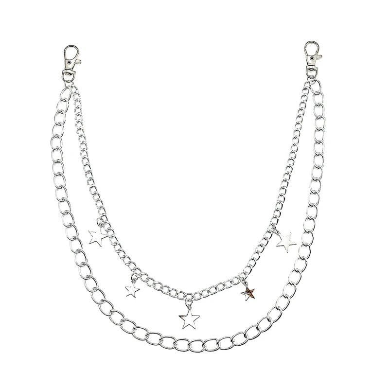 Star Shape Dangle Pant Chain Women Double Layer Street Metal Trousers Key Chain Punk Hip-hop Waist Chains Belt for Pant
Star Shape Dangle Pant Chain Women Double Layer Street Metal Trousers Key Chain Punk Hip-hop Waist Chains Belt for Pant