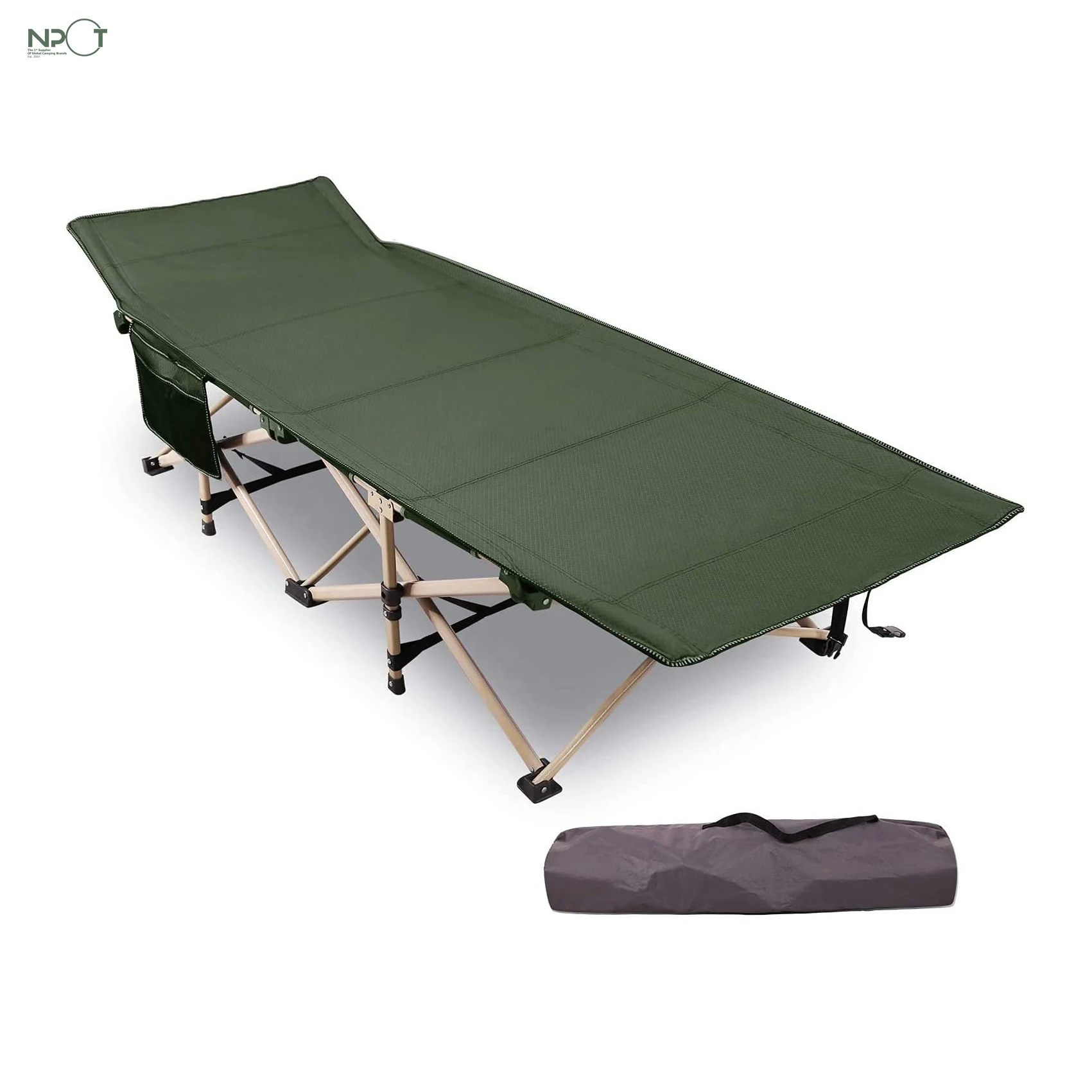 

China Factory NPOT Folding Camping Cots for Adults Heavy Duty Sturdy Portable Sleeping Cot for Outdoor Camp