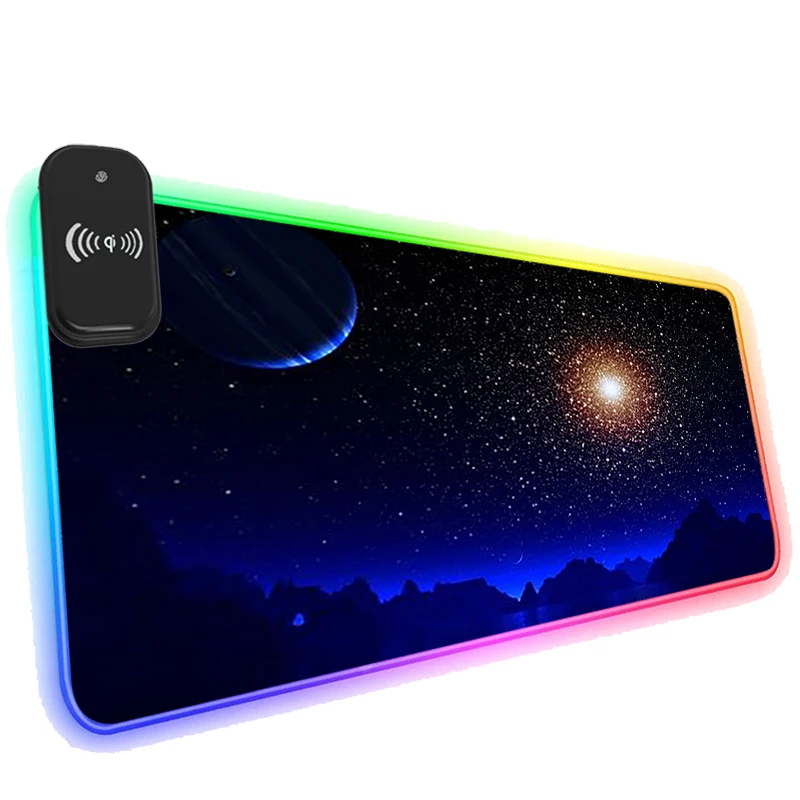 Коврик для мыши RGB с беспроводной зарядкой для телефона, игровой коврик со светодиодной подсветкой в форме звезды, космоса, большой вселенно...
Коврик для мыши RGB с беспроводной зарядкой для телефона, игровой коврик со светодиодной подсветкой в форме звезды, космоса, большой вселенно...