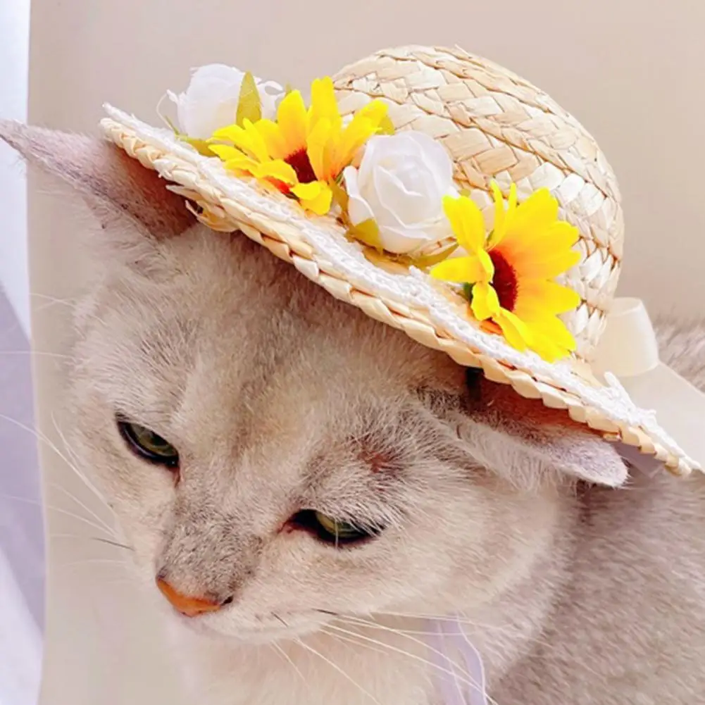 Pet Hat Bow-Knot Design Flower Ornament Ultra-Light Allergy Free Cat Straw Hat Pet Headgear with Realistic Flowers Pet Supplies
Pet Hat Bow-Knot Design Flower Ornament Ultra-Light Allergy Free Cat Straw Hat Pet Headgear with Realistic Flowers Pet Supplies