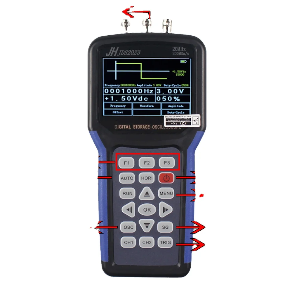 Jinhan JDS2023 usb oscilloscope 200M 20MHz Bandwidth 1 Channel Sign Signal transmitter Digital Storage Oscilloscope
Jinhan JDS2023 usb oscilloscope 200M 20MHz Bandwidth 1 Channel Sign Signal transmitter Digital Storage Oscilloscope