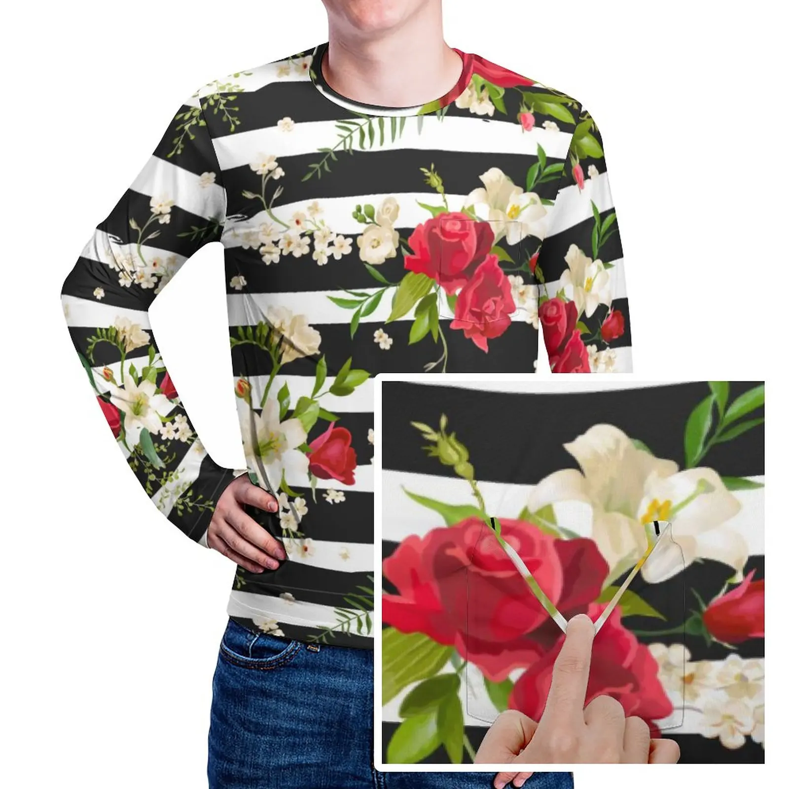 Floral Trendy T Shirt Autumn Black And White Stripes Y2K T-Shirts Men Novelty Design Tee Shirt Big Size 4XL 5XL
Floral Trendy T Shirt Autumn Black And White Stripes Y2K T-Shirts Men Novelty Design Tee Shirt Big Size 4XL 5XL