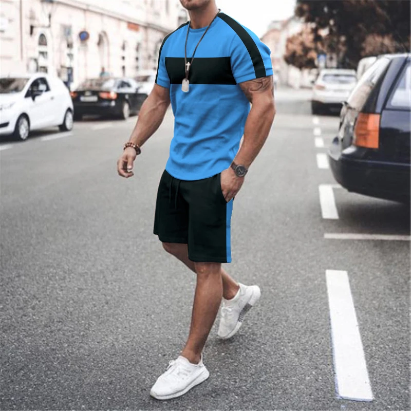 Men's Sports Tracksuit Set 3D Printed Stitching T-Shirt + Shorts 2-Piece Suit O-Neck Casual Short-Sleeved Male Clothing Outfit
Men's Sports Tracksuit Set 3D Printed Stitching T-Shirt + Shorts 2-Piece Suit O-Neck Casual Short-Sleeved Male Clothing Outfit