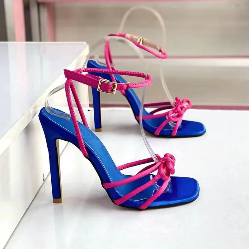 Femme Zapatos Fashion Thin Heel Women Shoe 2022 Summer New Bowknot High Heel Sandals Color Contrast Winding Banquet Party Shoe42
Femme Zapatos Fashion Thin Heel Women Shoe 2022 Summer New Bowknot High Heel Sandals Color Contrast Winding Banquet Party Shoe42