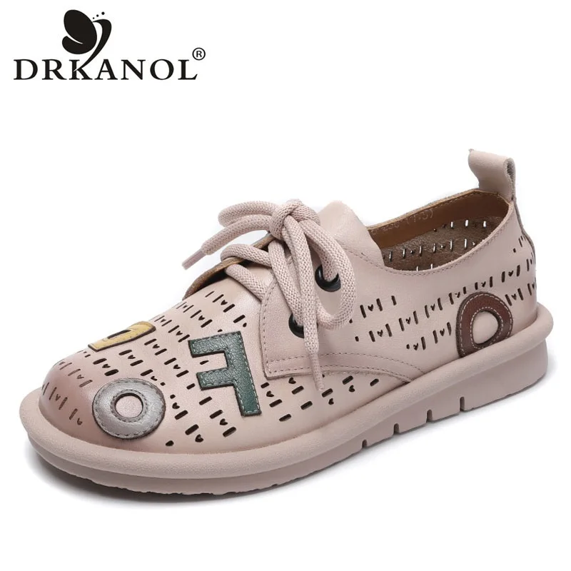 DRKANOL Handmade Flat Shoes Women Genuine Cow Leather Hollow Breathable Soft Rubber Sole Summer Patch Shoes Chaussure Femme
DRKANOL Handmade Flat Shoes Women Genuine Cow Leather Hollow Breathable Soft Rubber Sole Summer Patch Shoes Chaussure Femme