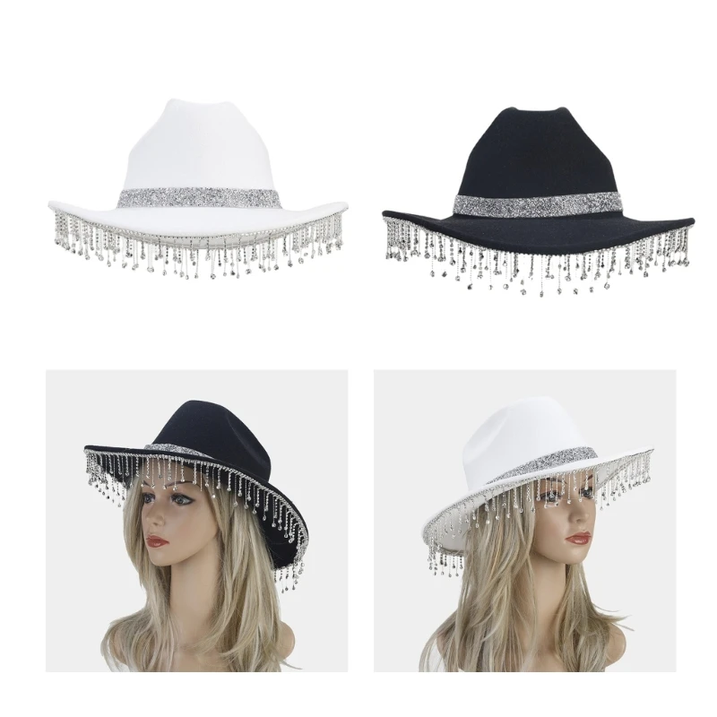 652F Summer Breathable Cowboy Hat Western Party Large Brim Hat Fedoras Felt Cowboy Sunproof Hat Accessory Wide Curved Brim
652F Summer Breathable Cowboy Hat Western Party Large Brim Hat Fedoras Felt Cowboy Sunproof Hat Accessory Wide Curved Brim