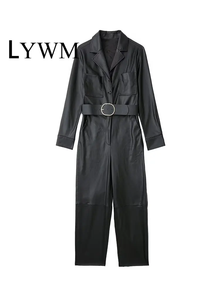 LYWM Women Fashion With Pockets PU Solid Single Breasted Vintage Long Sleeves Notched Neck Female Chic Lady Outfits
LYWM Women Fashion With Pockets PU Solid Single Breasted Vintage Long Sleeves Notched Neck Female Chic Lady Outfits
