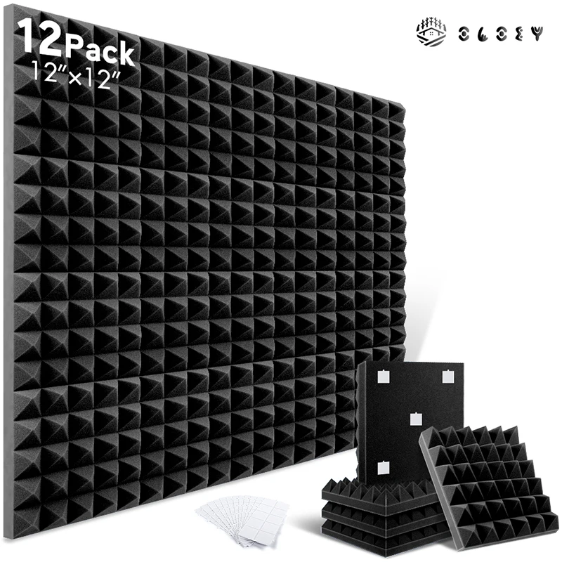 Wall Soundproof Foam 12 Pack, Studio Acoustic Sponge Pad Soundproof Foam Panel, Pyramid High Density Sound Absorbing Material
Wall Soundproof Foam 12 Pack, Studio Acoustic Sponge Pad Soundproof Foam Panel, Pyramid High Density Sound Absorbing Material