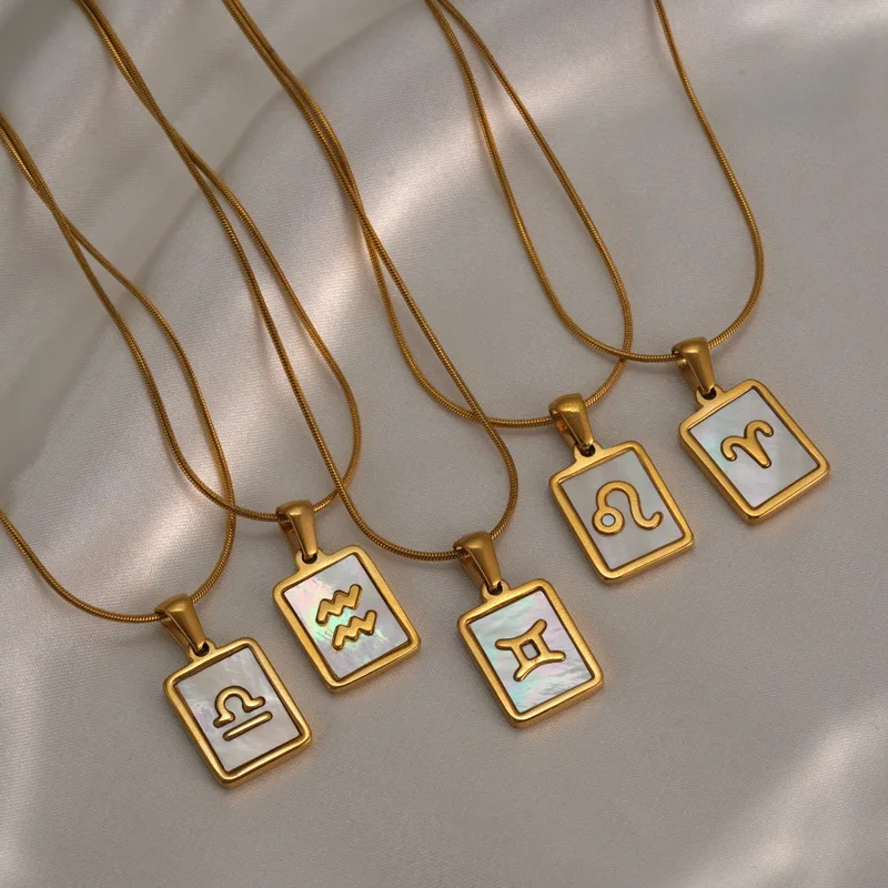 XINSOM Zodiac Sign Shell Pendant Necklace For Women Men Stainless Steel Snake Chain 12 Constellations Necklace Fashion Jewelry
XINSOM Zodiac Sign Shell Pendant Necklace For Women Men Stainless Steel Snake Chain 12 Constellations Necklace Fashion Jewelry