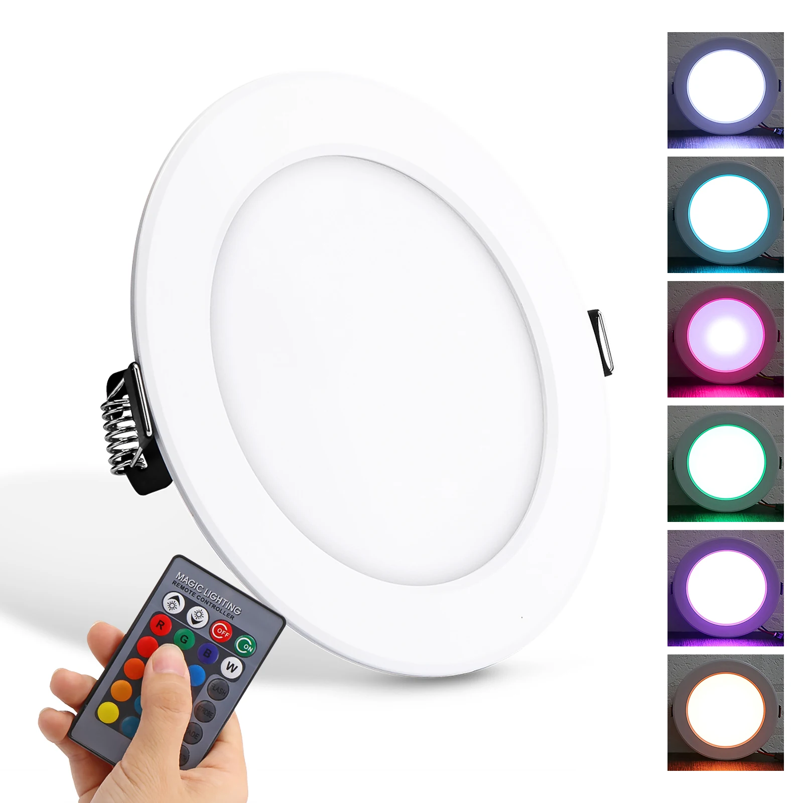 

LED Downlight Recessed Ceiling Lamp RGB Color With Remote Control 10W 18W Dimmable Led Spotlight Led Panel Down Light AC 85-265V