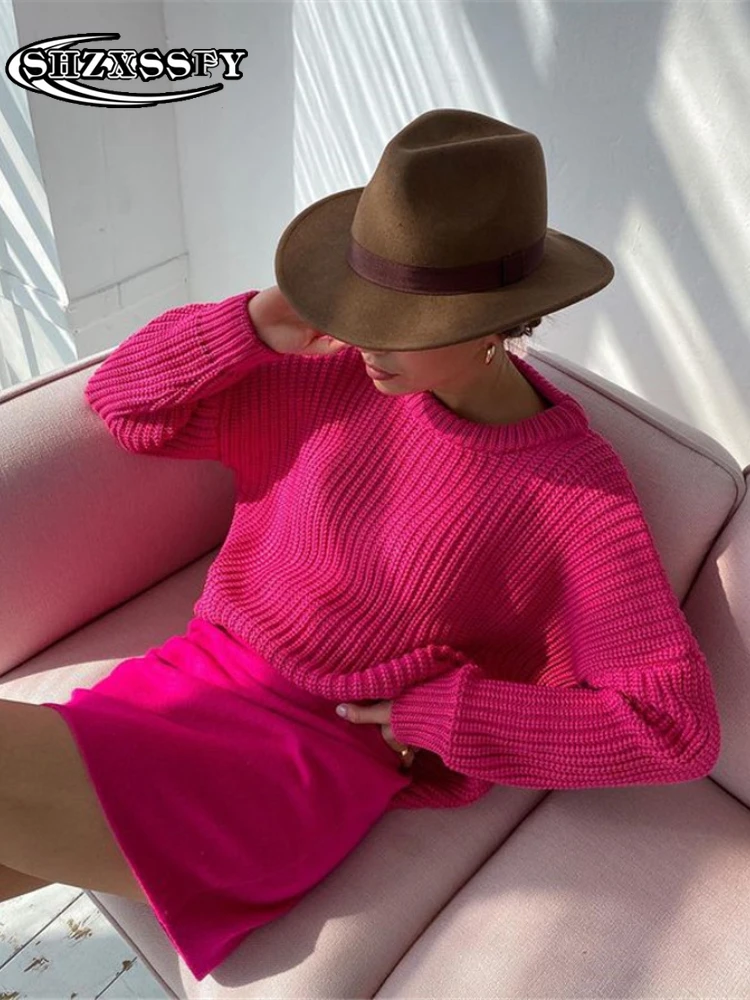 Women's Sweater Loose Knitting Pullover Women Solid Long Sleeve Oversized Knitted Sweater Autumn Fashion Women Sweaters 2022
Women's Sweater Loose Knitting Pullover Women Solid Long Sleeve Oversized Knitted Sweater Autumn Fashion Women Sweaters 2022