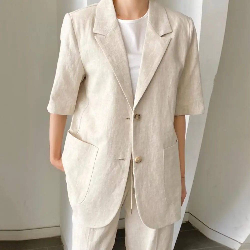 Versatile Women Coat Chic Summer S for Women Loose-fit Lapel Coats with Big Pockets Half Sleeves Solid Colors for Outwear Loose
Versatile Women Coat Chic Summer S for Women Loose-fit Lapel Coats with Big Pockets Half Sleeves Solid Colors for Outwear Loose