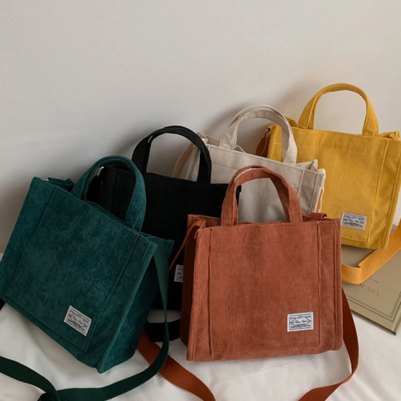 Corduroy Shoulder Bag Women Vintage Shopping Bags Zipper Girls Student Bookbag Handbags Casual Tote
Corduroy Shoulder Bag Women Vintage Shopping Bags Zipper Girls Student Bookbag Handbags Casual Tote