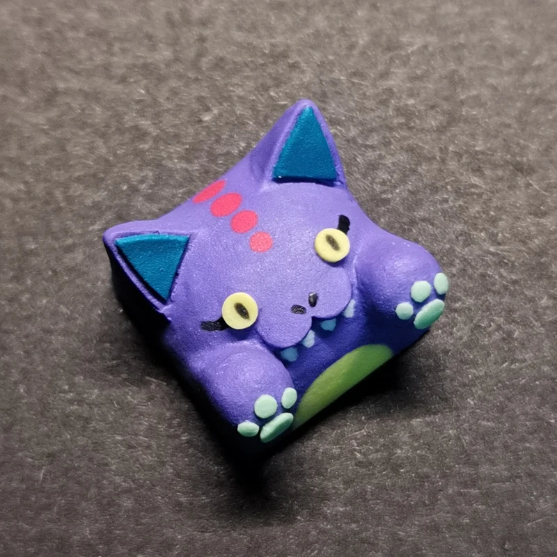 Механическая игровая клавиатура с милым мультяшным котом из смолы ручной работы