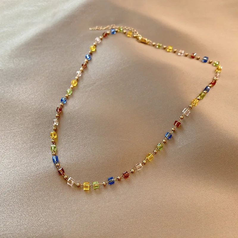 Bohemian Diamonds Round Bead Necklace For Women Girls Simple Clavicle Chain Colourful Zirconia Choker Necklace Jewelry Gifts
Bohemian Diamonds Round Bead Necklace For Women Girls Simple Clavicle Chain Colourful Zirconia Choker Necklace Jewelry Gifts