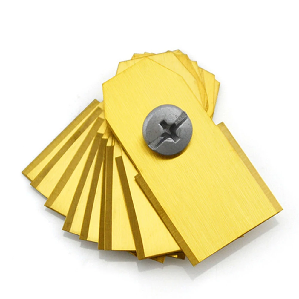 30pcs Lawn Robot Blade Golden Titanium Plating Lawn Mover Replacement Blade Automatic Moving Machine Essential Garden Supplies
30pcs Lawn Robot Blade Golden Titanium Plating Lawn Mover Replacement Blade Automatic Moving Machine Essential Garden Supplies