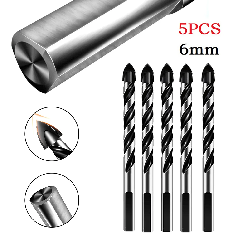 5pcs Drill Bits 6mm For Glass Concrete Plastic Cement Wood Ceramic Soft Metal Brick Marble Mirrors Power Tools Drill Bits
5pcs Drill Bits 6mm For Glass Concrete Plastic Cement Wood Ceramic Soft Metal Brick Marble Mirrors Power Tools Drill Bits