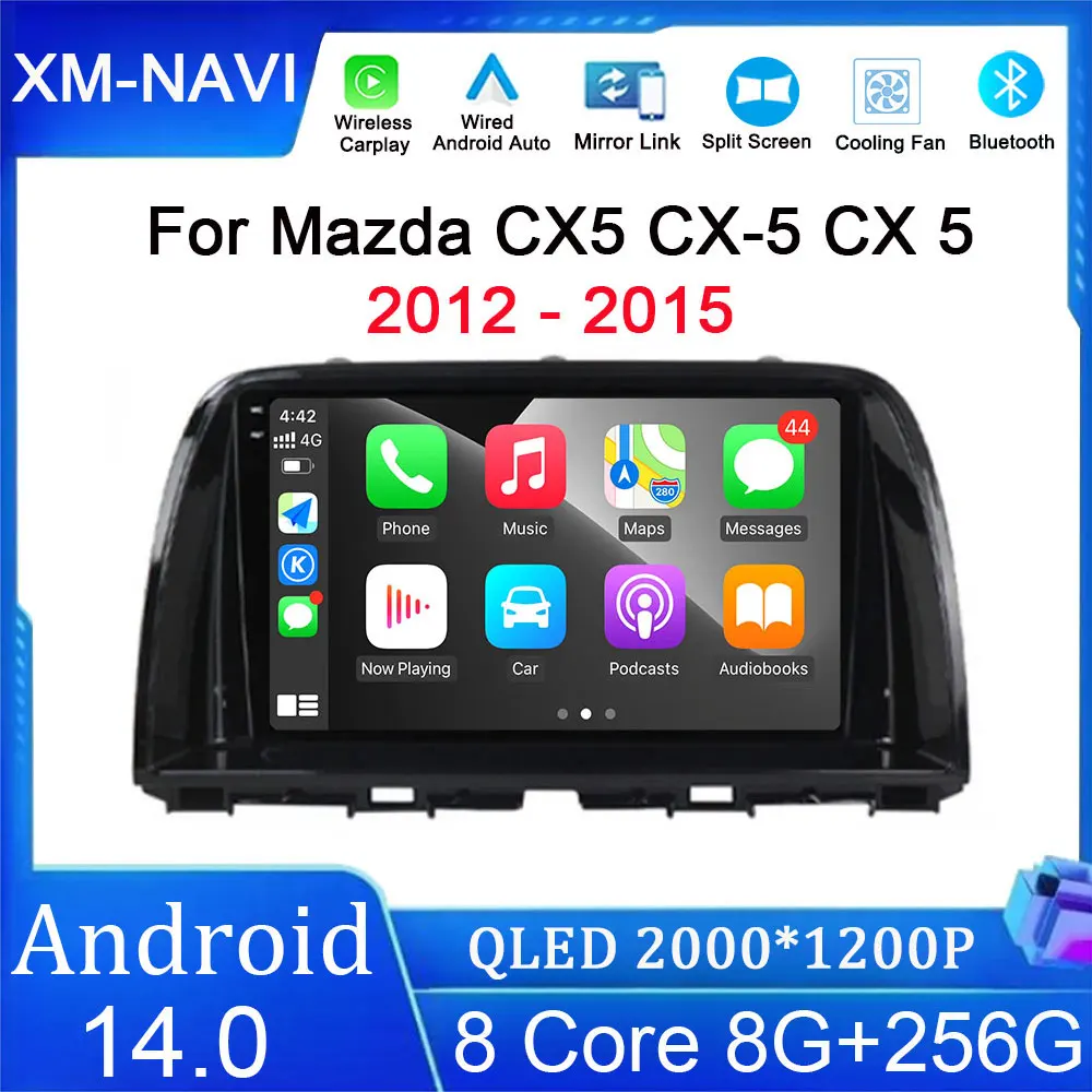 Автомобильный радиоприемник для Mazda CX5 CX-5 CX 5 2012-2015 Android 14 Мультимедийный
