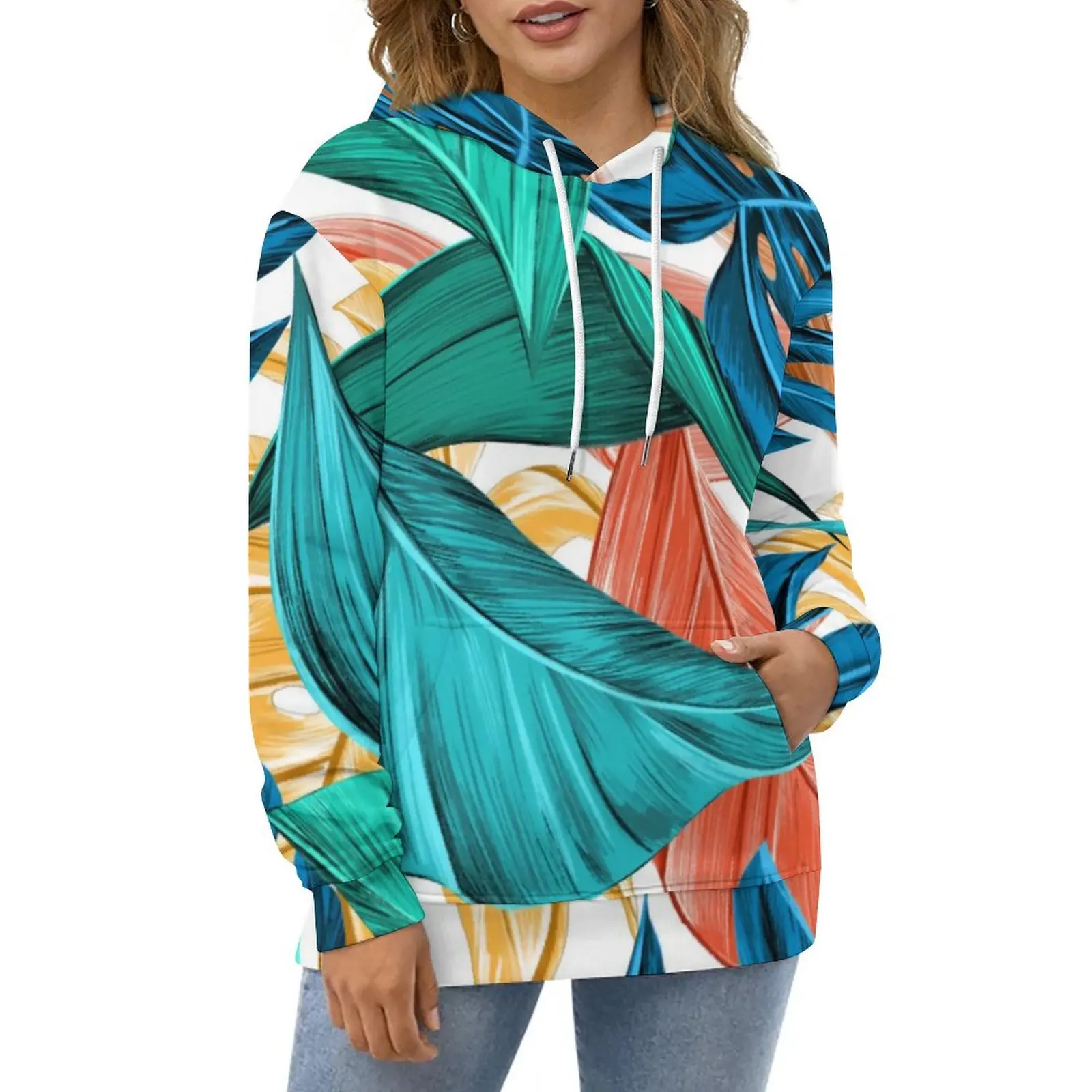 Tropical Leaves Casual Hoodies Green And Blue Aesthetic Design Loose Hoodie Winter Long Sleeve Street Wear Oversized Clothing
Tropical Leaves Casual Hoodies Green And Blue Aesthetic Design Loose Hoodie Winter Long Sleeve Street Wear Oversized Clothing