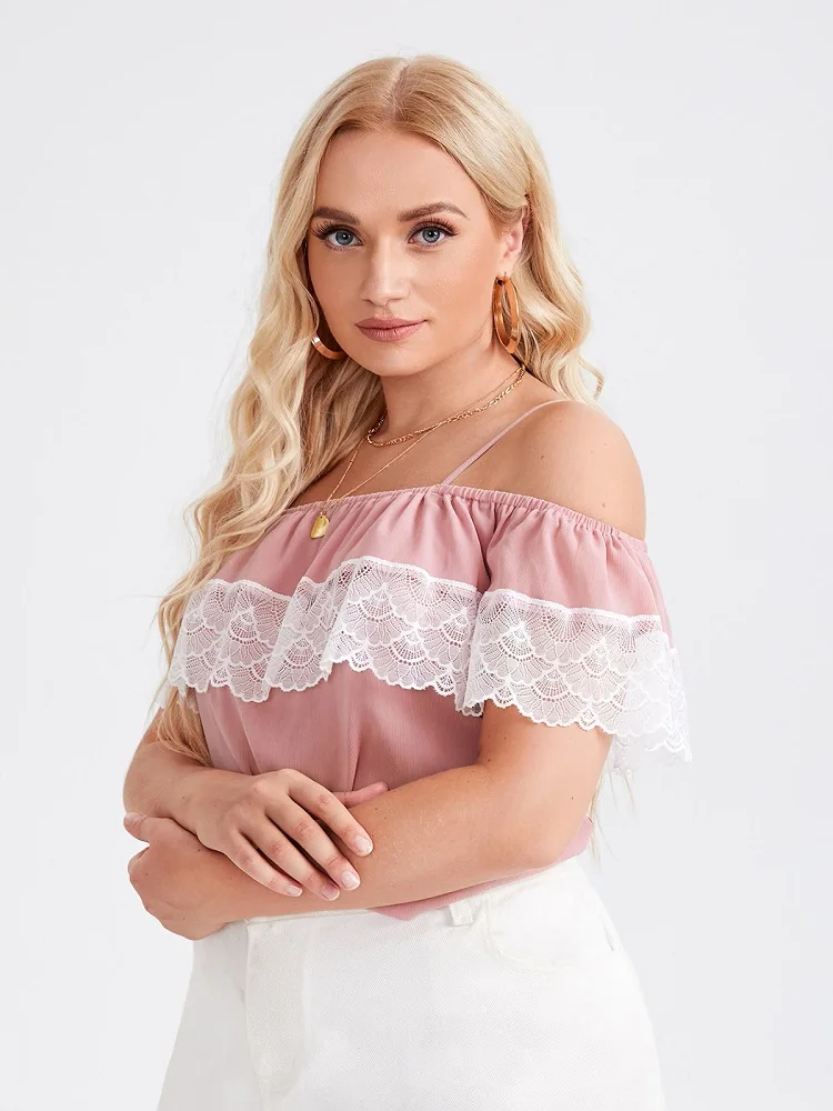 Pink Women Chiffon Shirts New OL Summer Sweet Printed Elegant Summer Women's Pink Straight Neck Lace Top By010
Pink Women Chiffon Shirts New OL Summer Sweet Printed Elegant Summer Women's Pink Straight Neck Lace Top By010