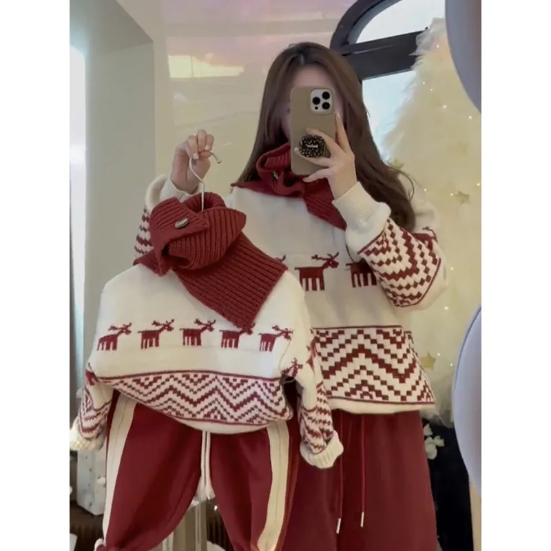 Family Matching Sweaters For Christmas Women's Knit Sweater Dad Son Clothes Mother And Daughter Equal Winter Clothes Kids Jumper
Family Matching Sweaters For Christmas Women's Knit Sweater Dad Son Clothes Mother And Daughter Equal Winter Clothes Kids Jumper