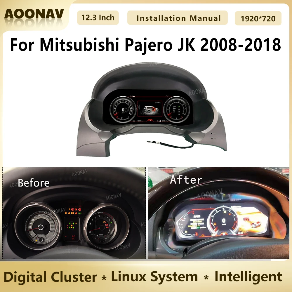 Цифровой приборной панели для Mitsubishi Pajero JK 2008-2018 12,3 дюйма, ЖК-кластер для инструментов, виртуальный Спидометр кабины
Цифровой приборной панели для Mitsubishi Pajero JK 2008-2018 12,3 дюйма, ЖК-кластер для инструментов, виртуальный Спидометр кабины