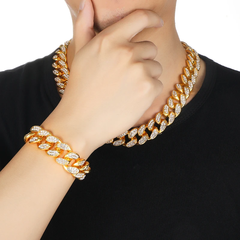 European and American Exaggerated Diamond Bracelet Men's Necklace 202 New High-quality Luxury Fashion Personality Bracelet
European and American Exaggerated Diamond Bracelet Men's Necklace 202 New High-quality Luxury Fashion Personality Bracelet