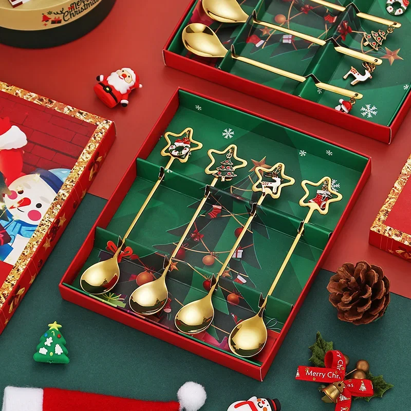 Christmas Coffee Spoons Set Gold Christmas Stainless Steel Spoon Dessert Spoon New Year Decoration for Tableware Cutlery Set
Christmas Coffee Spoons Set Gold Christmas Stainless Steel Spoon Dessert Spoon New Year Decoration for Tableware Cutlery Set