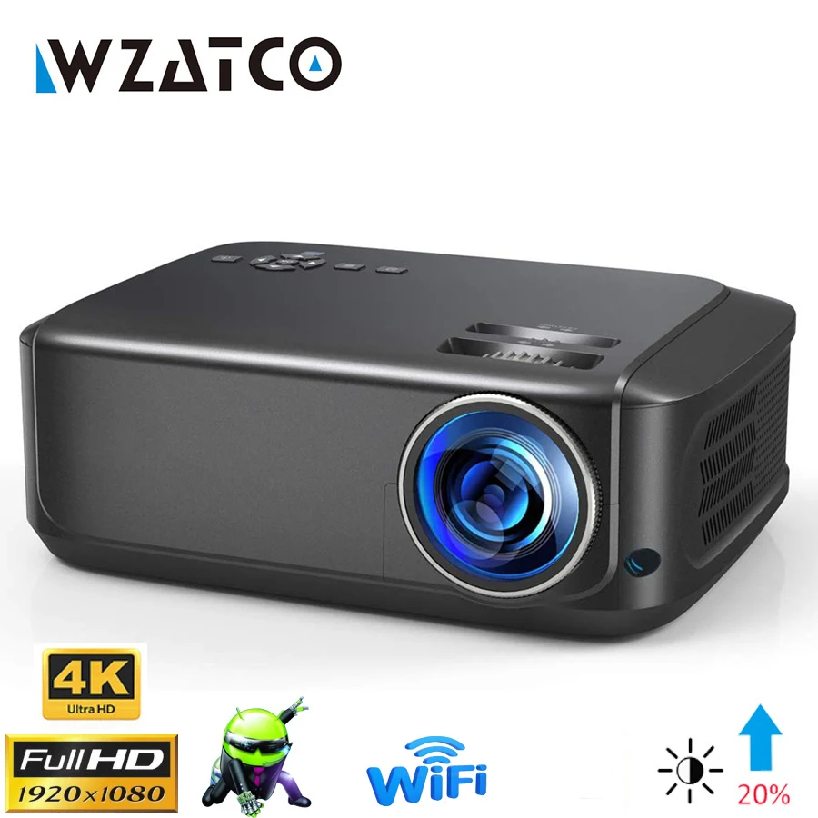 WZATCO T59 Full HD 1920x1080 LED Projector Smart Wifi android 10.0 Options for Home Theater Video Portable Beamer Proyector
WZATCO T59 Full HD 1920x1080 LED Projector Smart Wifi android 10.0 Options for Home Theater Video Portable Beamer Proyector