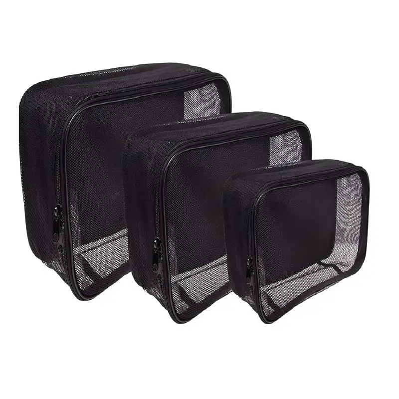 Luxurious Assorted Size Black Mesh Makeup Bag Organizer Set of 3, Perfect for Travel and Home Storage
Luxurious Assorted Size Black Mesh Makeup Bag Organizer Set of 3, Perfect for Travel and Home Storage