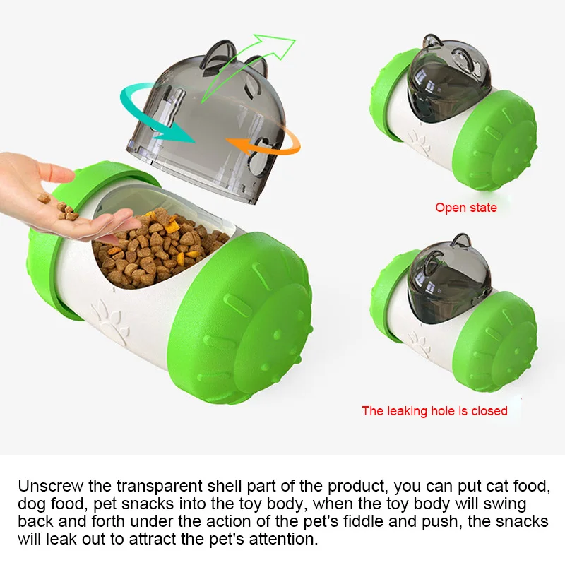 

Tumbler Leaker Exercise Training Toys Pet Cat Fun Bowl Feeding Toys Puppy Kitten Shaking Leakage Food Ball Container