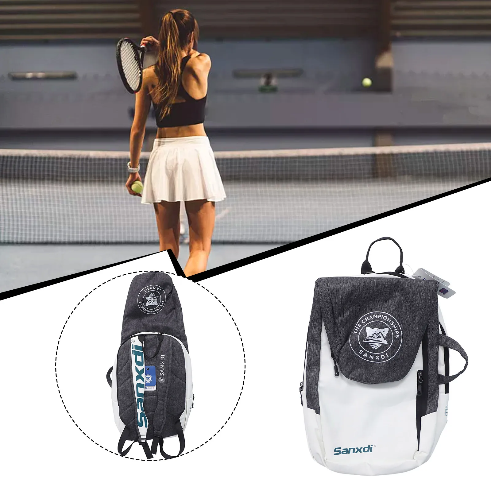 

Fashionable Light Recyclable Durable Comfortable Backpack Handbag Racquets Sleek Design Carrying Easily Switch