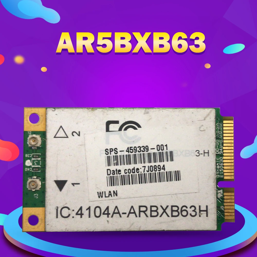 

Atheros AR2425 AR5006EG AR5007EG AR5BXB63 54Mbps Mini Pci-e Wireless Wifi Wlan Card SPS:455549-001 459339-004 for Hp Laptop