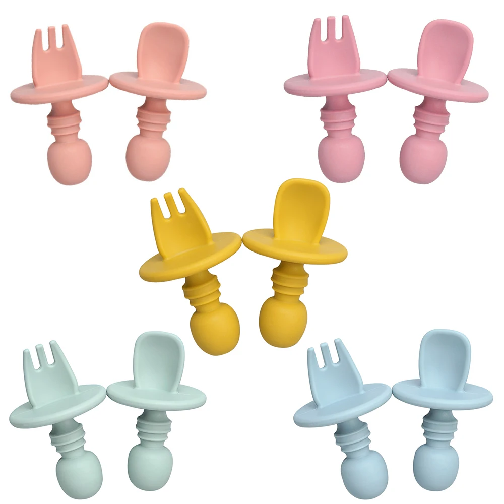 New Baby Silicone Fork Spoons Baby Training Predator Fork Spoon Short Handle Learn Molar Artifact Silicone Baby Soft Fork Spoons
New Baby Silicone Fork Spoons Baby Training Predator Fork Spoon Short Handle Learn Molar Artifact Silicone Baby Soft Fork Spoons