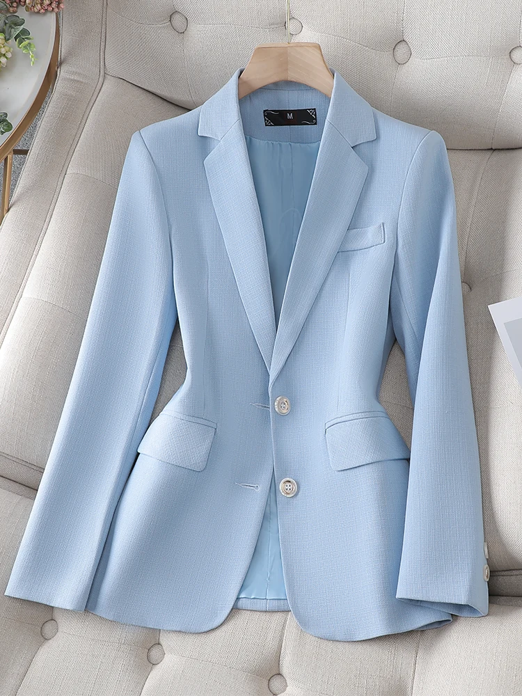 

Женский блейзер на одной пуговице, синий блейзер с длинным рукавом, деловая одежда для работы, официальная куртка, модная одежда для осени и зимы