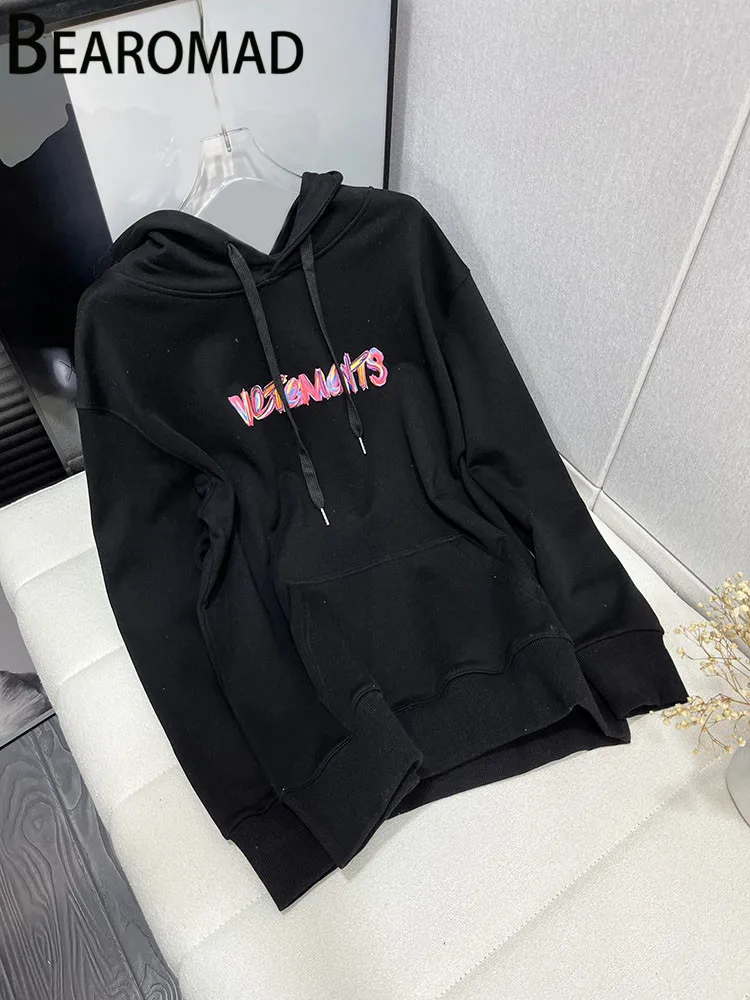 Bearomad Designer Fashion Runway Spring Autumn Black Color Lace Up Hoodies Women's Lantern Sleeve Pockets Loose Casual Hoodies
Bearomad Designer Fashion Runway Spring Autumn Black Color Lace Up Hoodies Women's Lantern Sleeve Pockets Loose Casual Hoodies