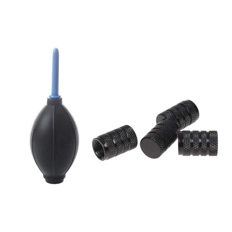 

RISE-Rubber Air Dust Blower Cleaner Pump For Removing Dust Off Camera Lens S6 With 4 Pcs Black Car Vehicle Tyre Tire Valve Stem