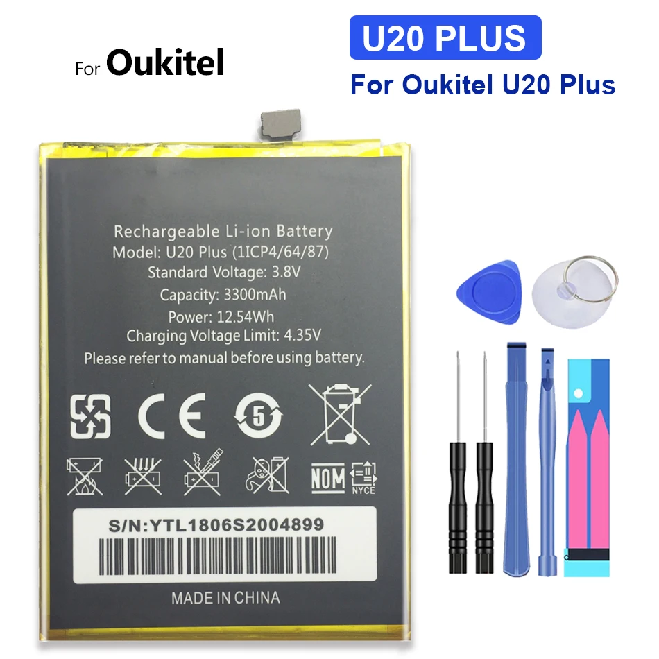 For Oukitel U20 Plus U20Plus Li-polymer Batteries 3300mAh Cell Phone Battery
For Oukitel U20 Plus U20Plus Li-polymer Batteries 3300mAh Cell Phone Battery