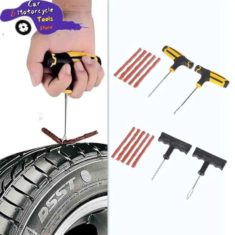 Набор инструментов для ремонта автомобильных шин с резиновыми полосками, набор бескамерных проколов для шин для грузовиков и мотоциклов 
Набор инструментов для ремонта автомобильных шин с резиновыми полосками, набор бескамерных проколов для шин для грузовиков и мотоциклов