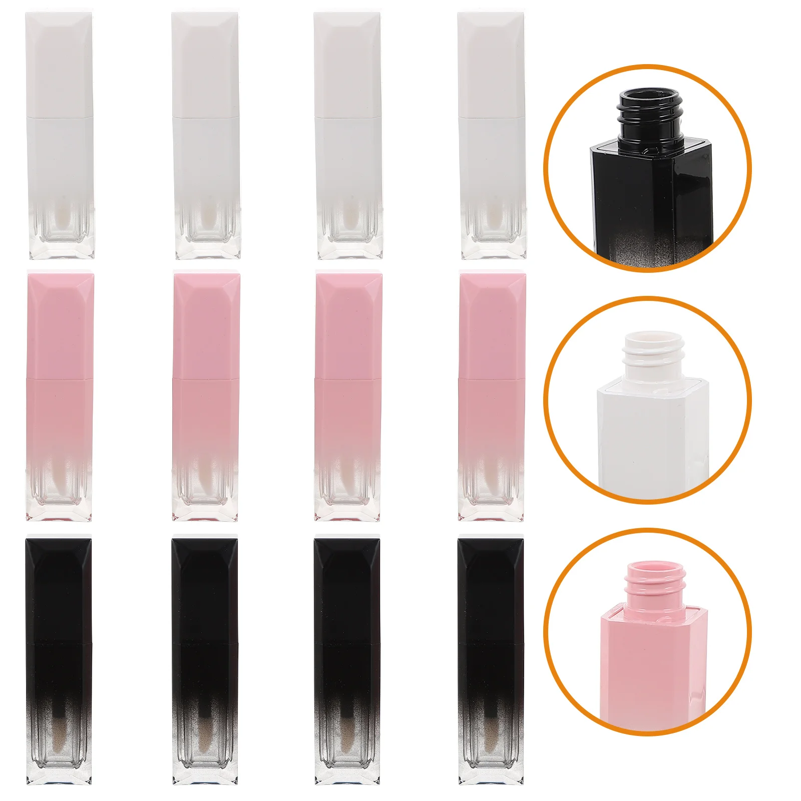 

12 Pcs Frosted Pink Lipstick Gloss Tube Plastic Bottles Lip-glaze DIY Tubes Oil Mascara Container Honey Empty Color