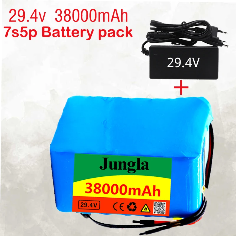 24V 38Ah 7S5P battery pack 250w 29.4V 38000mAh lithium ion battery for wheelchair electric bicycle pack with BMS + charger
24V 38Ah 7S5P battery pack 250w 29.4V 38000mAh lithium ion battery for wheelchair electric bicycle pack with BMS + charger