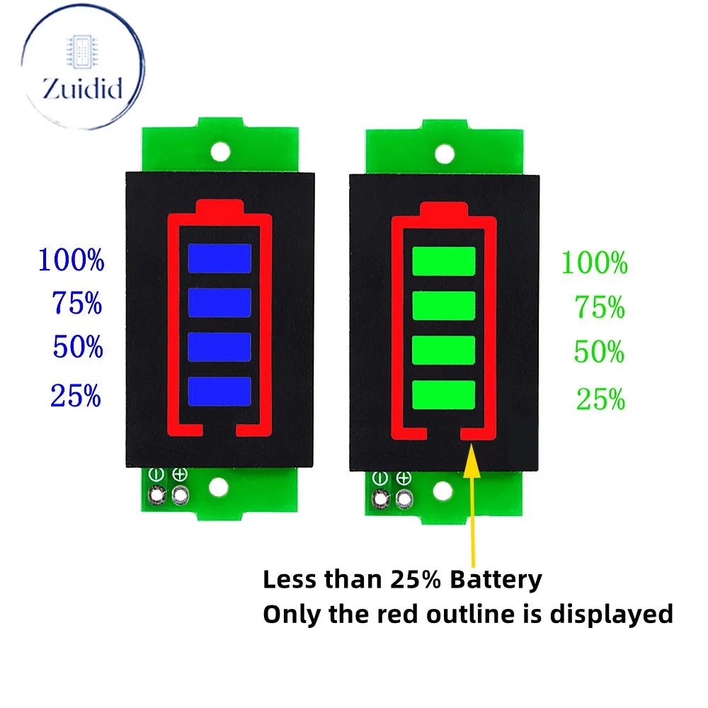 

1-8S 1S/2S/3S/4S Single 3.7V Lithium Battery Capacity Indicator Module 4.2V Display Electric Vehicle Battery Power Tester Li-ion