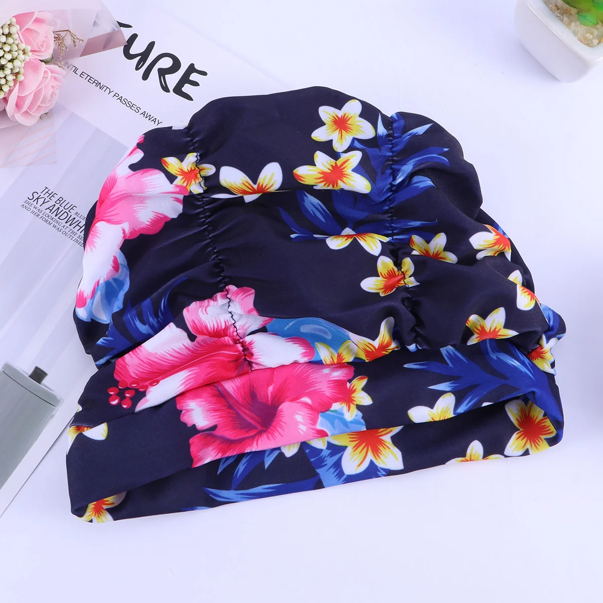 Swim Waterproof Printing Flower Pleated Swim New Elastic Ear Cloth Swimming Ear Protector Elasticity Swimming Hat(Blue
Swim Waterproof Printing Flower Pleated Swim New Elastic Ear Cloth Swimming Ear Protector Elasticity Swimming Hat(Blue