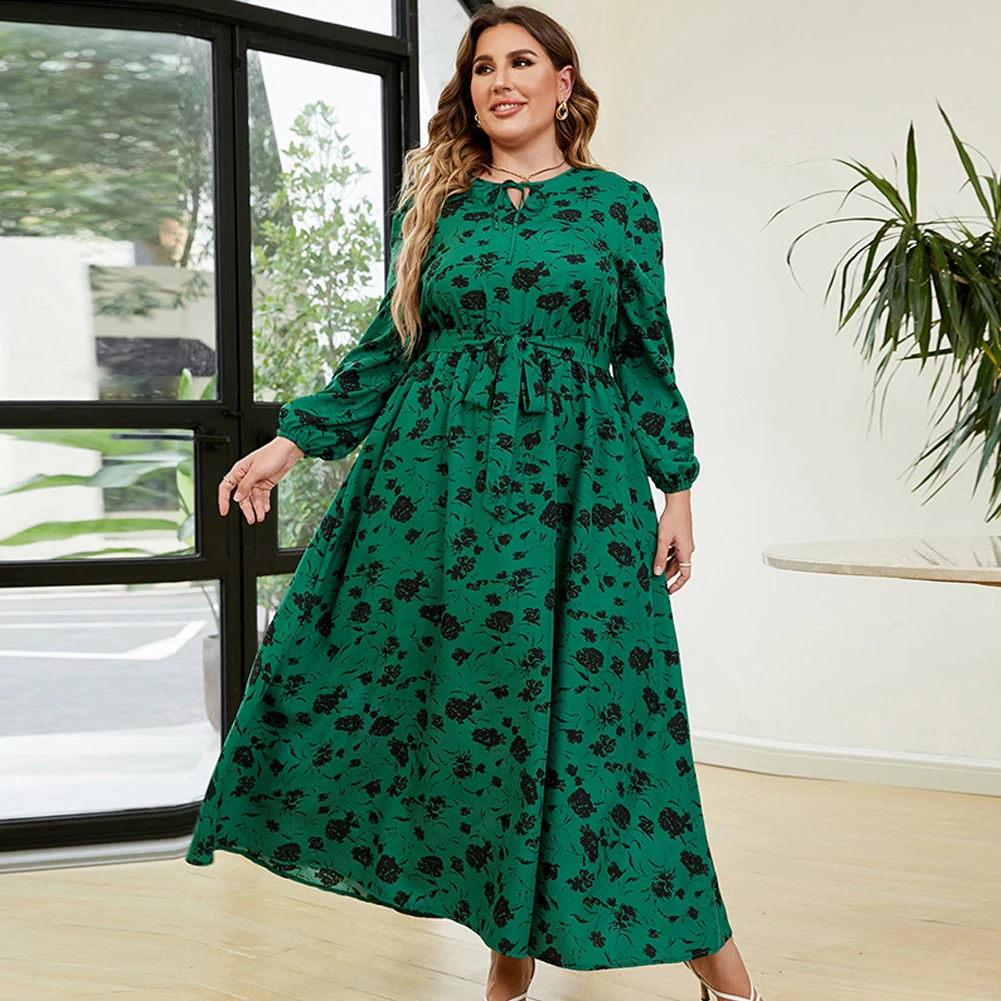 Brand Mew Plus Size Floral Tie Neck Belted Long Sleeve A-Line Dress Women Spring Fall Comfortable And Soft
Brand Mew Plus Size Floral Tie Neck Belted Long Sleeve A-Line Dress Women Spring Fall Comfortable And Soft