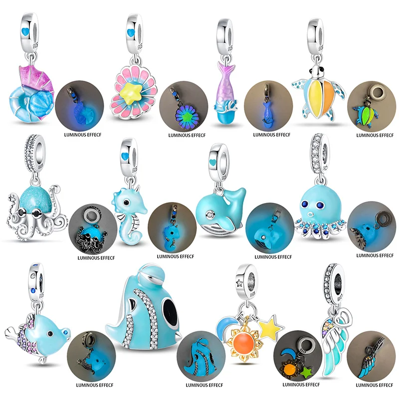 New Ocean Nautilus Seahorse Whale Glow Charm Beads For Original Pandora Bracelet 925 Sterling Silver DIY Ladies Luxury Jewelry
New Ocean Nautilus Seahorse Whale Glow Charm Beads For Original Pandora Bracelet 925 Sterling Silver DIY Ladies Luxury Jewelry